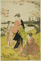 Chōbunsai Eishi - Piknik a cseresznyefák alatt - reprint