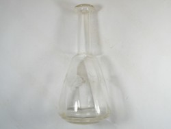 Old retro glass polished grape pattern short drink jug bottle spout
