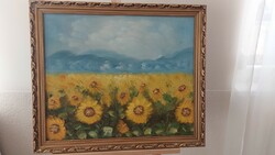 (K) sunflower panel painting 67x58 cm