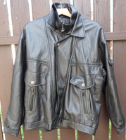 Men's leather jacket, jacket 5. (Retro black leather jacket)