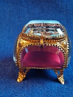 French Art Nouveau glass jewelry box