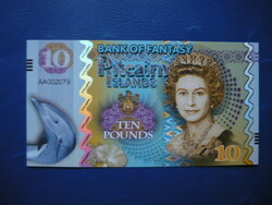 Pitcairn islands / pitcairn islands) 10 pounds / 10 pounds 2018! Dolphin! Rare fantasy paper money!