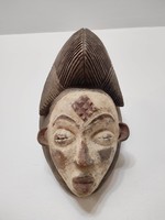 Antik afrikai patinás fa maszk Punu népcsoport Gabon africká maska 33 Le dob 47 6727 Leértékelt