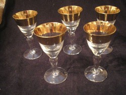 24K antique biedermeier luxury thick gold plated glass set rarity