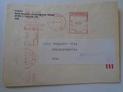 D193775 old letter 1985 electricity is life-threatening - Győr édász - machine stamp - red meter