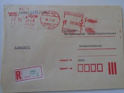 D193771 old registered letter 1985 rába - Hungarian wagon and machine factory - machine stamping - red meter Győr