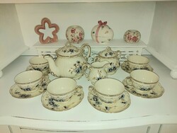 Zsolnay búzavirág mintás porcelán teás készlet