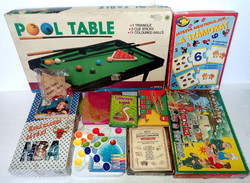 10 db retró játék csomag biliárd asztal dominó társasjáték logikai puzzle fajáték kártya játékcsomag