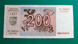 200 Talonas Litván bankjegy - 1993