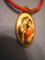 N2 after raffaello santi madonna della seggiola filigree baroque mary with baby jesus cartilage pendant
