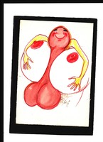 Erik Vogel /1907-1996/ cheerful, erotic/shield drawing 6.