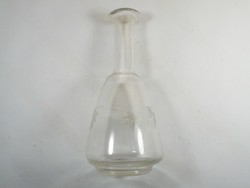 Old retro glass polished pattern short drink jug bottle spout