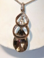 Gold colored crystal pendant (903)