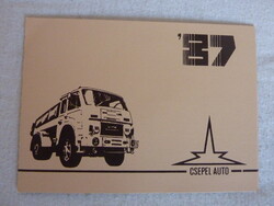 Csepel Auto 1987-es aláírt újévi üdvözlőlap / üdvözlőkártya