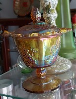 IRIZÁLÓ Ó ARANY BOROSTYÁN SZÍNŰ FENTON CARNIVALI TALPAS FEDELES KÍNÁLÓ KEKELY