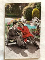 Antique, old romantic, colored postcard -3.