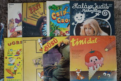 8 children's vinyl records in one (fisherman judit, vuk, paff, süsü and other fairy tales, children's themed records)