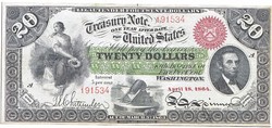 USA 20 dollár 1864 REPLIKA