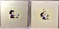82/500 2db Sofa & Reiser sokszorosított képek,litográfia-papír technika,keret nélkül /Lucy&Snoopy.