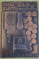 Törley pezsgő HUNGAROVIN bronz plakett