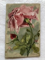 Antik Chatarina Klein litho virágos képeslap                  -3.