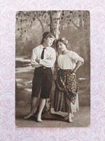 Régi képeslap 1913 fotó levelezőlap szerelmespár