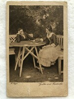 Antique, old romantic postcard -3.