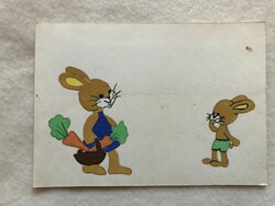 Old hand-drawn Easter postcard - postal clean -3.