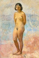 Henri lebasque - standing naked girl - reprint