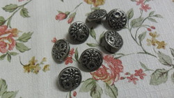 7 pieces of vintage snow grass metal buttons with ears. 1.5 Cm.