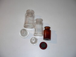 3 db antik patika üveg (orvosságos, labor üveg) olcsón eladó