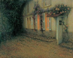 Henri le sidaner - house with roses - reprint