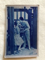 Antik, régi romantikus képeslap                -3.