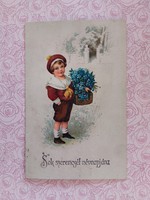 Old postcard 1923 postcard little boy forget