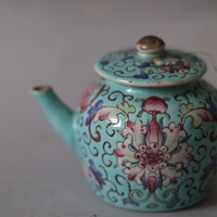 Antik kínai mini kanna Famille Rose / Antique Famille Rose Porcelain Tea pot