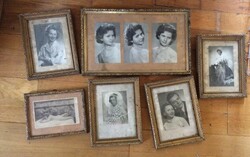 6 gilded picture frames are sold as old, antique, retro, etc