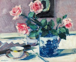 Francis cadell - pink roses - reprint