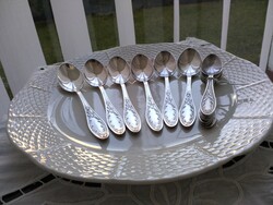 Russian silver-plated tea spoons decorated on both sides