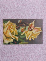 Old floral postcard postcard with yellow roses