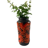 Black and orange abstract vase of applied arts company