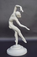 Jenő Kerényi female nude statue art deco dancer painted metal alloy