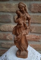 Wooden statue of Mary with baby Jesus