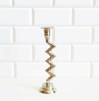 Final sale! - Chromed metal candle holder - retro mid-century modern design
