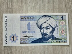 1 TENGE UNC ropogós bankjegy KAZASZTÁN - 1993