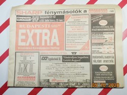 Old retro newspaper - Budapest extra - Week 39, 1990 - birthday present