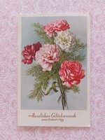 Old postcard postcard with carnations
