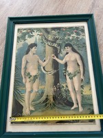Adam and Eve in Paradise graphics fall lithography