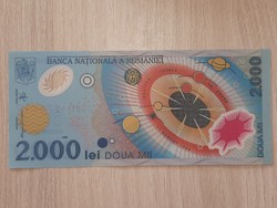Románia 2000 lei UNC plasztik bankjegy 1999