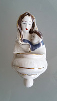 Old vintage porcelain wall holy water container 13 cm religious object