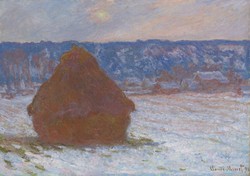 Monet - Szénakazal a reggeli hóban - reprint